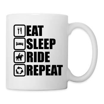 Manger, dormir, monter à cheval,équitation,cheval - Mug blanc - blanc - Droite