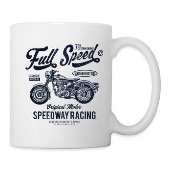 FULL SPEED BIKER - Vintage motorbike motif - Mug - white - Right