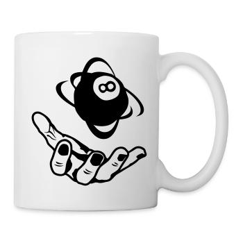 Billard offene Handkugel - Tasse - Weiß - Rechts