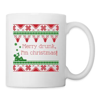 Pull de Noël laid cadeau de Noël drôle - Mug blanc - blanc - Droite