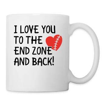 Aimez-vous à la zone des buts! - Football américain Amour - Mug blanc - blanc - Droite