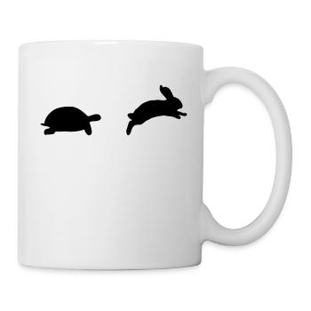Tortue et le lièvre - Mug blanc - blanc - Droite