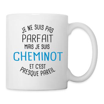 Pas parfait mais cheminot - Mug blanc - blanc - Droite