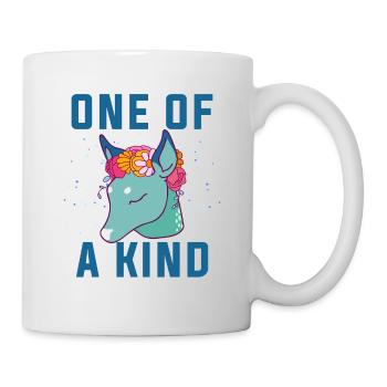 Einzigartig. Einzigartiger Dow.Magische Geschenke.Hirsch. Fohlen - Tasse - Weiß - Rechts