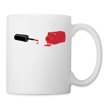 Red nail polish / Nail polish gift / Gift idea - Mug - white - Right