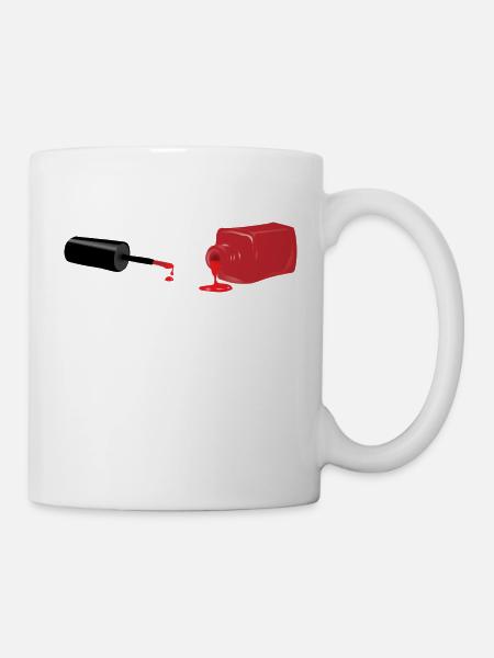 Roter Nagellack/ Nail polish Geschenk/Geschenkidee - Tasse - Weiß