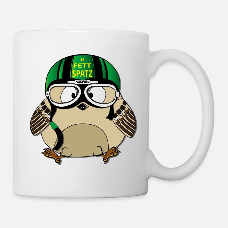 Fettspatz SAMSON - Tasse - Weiß