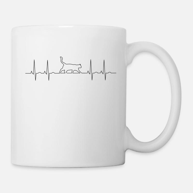 EKG Katze - Tasse - Weiß