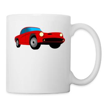 Red, stylish car. Gift - Mug - white - Right