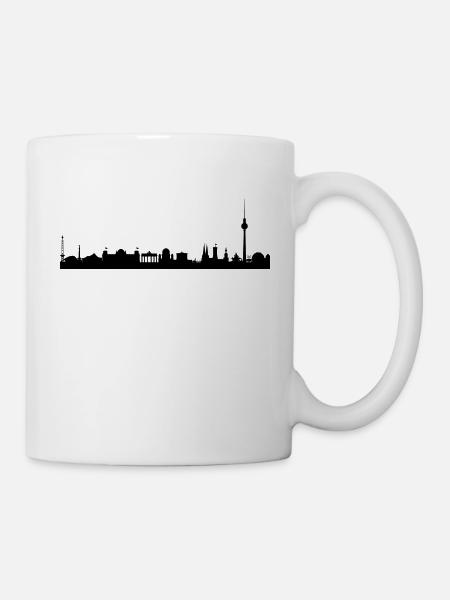 Berlin Skyline! Panorama Berlin T-Shirt - Tasse - Weiß
