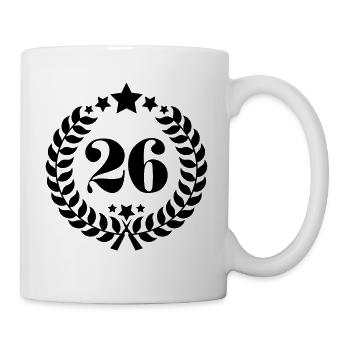 26th birthday wreath number 26 vintage age - Mug - white - Right