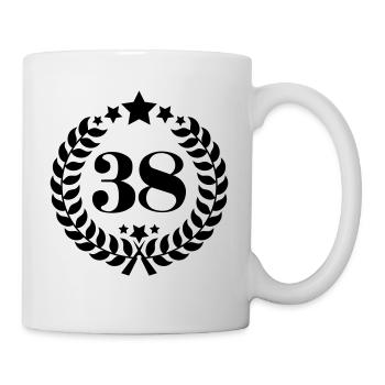 38th birthday wreath number 38 vintage age - Mug - white - Right
