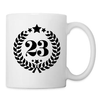 23ter Geburtstag Kranz Zahl 23 Jahrgang Alter - Tasse - Weiß - Rechts