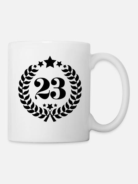 23ter numéro de bague d'anniversaire 23 ans - Mug blanc - blanc
