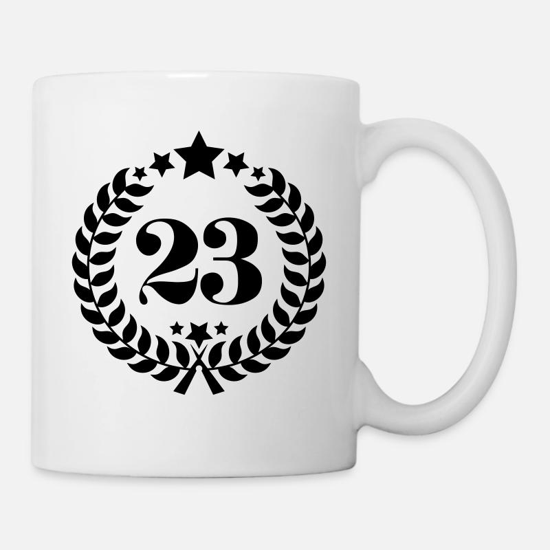 23rd birthday wreath number 23 vintage age - Mug - white