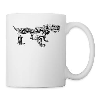 Dinosaurier Skelett Shirt Geschenk - Tasse - Weiß - Rechts