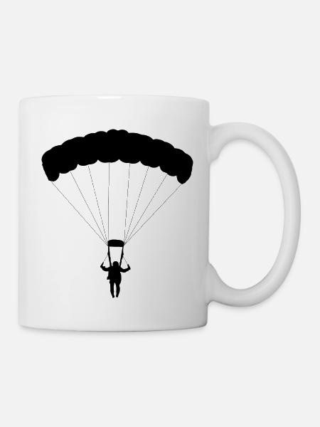 parachute fallschirmspringen parachuting skydiver - Tasse - Weiß