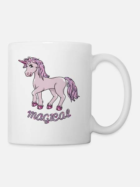 Nettes lächelndes Einhorn - Tasse - Weiß