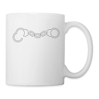 Handfesseln Handschellen Hanschelle Polizei - Tasse - Weiß - Rechts