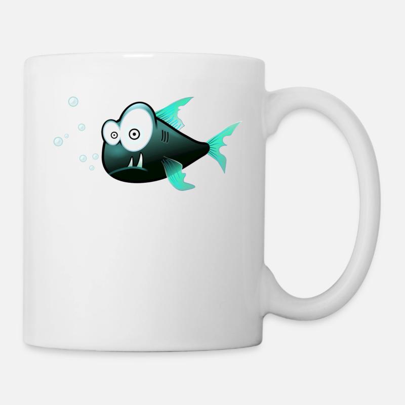 Lustiger Fisch - Tasse - Weiß