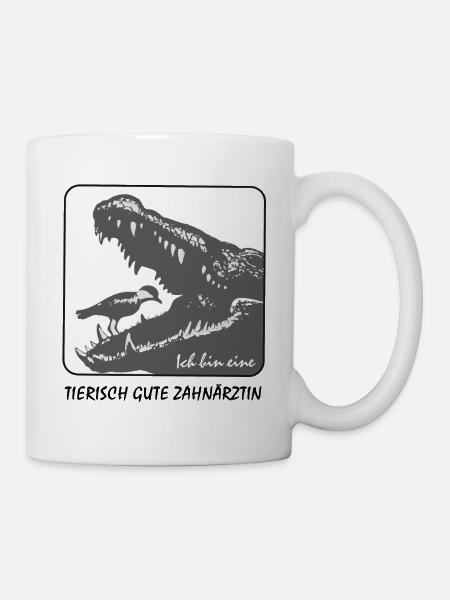Krokodil Zahnärztin - Tasse - Weiß