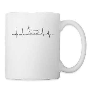 Katzen EKG - Tasse - Weiß - Rechts