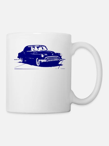 Old Timer in blau - Tasse - Weiß