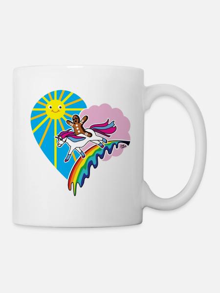 L'homme de pain d'épice de coeur licorne pour enfants Les enfants du concours - Mug blanc - blanc