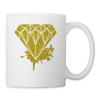 Diamond Gold Glitter Style Fashion Glitter Unique - Mug - white - Right