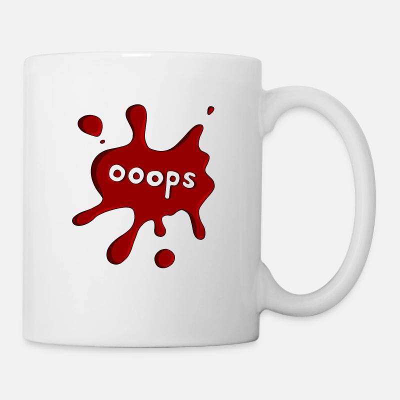 Ooops tache rouge foncé - Mug blanc - blanc