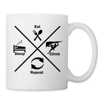 Sleep Eat Climb Repeat Boulder Climbing Sport Mountain - Mug - white - Right