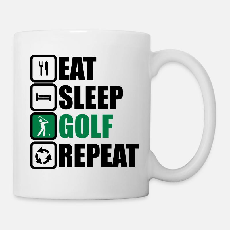 eat sleep golf repeat,Golf,Golfer,Sport - Tasse - Weiß