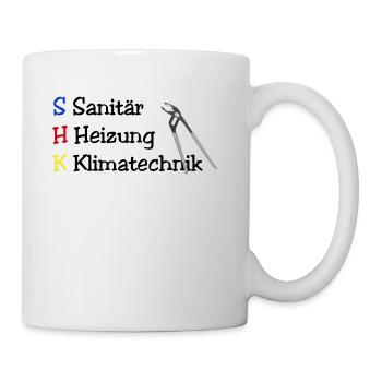 SHK Sanitär Heizung Klima - Tasse - Weiß - Rechts