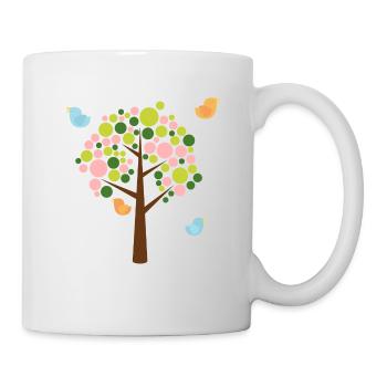 birds and tree - Mug - white - Right