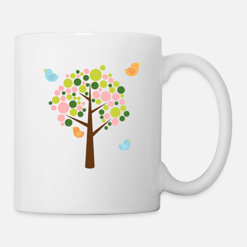 Vögel und Baum - Tasse - Weiß