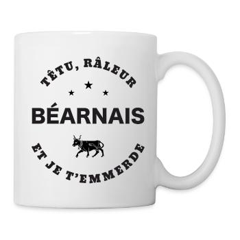 Béarnais, têtu, râleur - Mug blanc - blanc - Droite