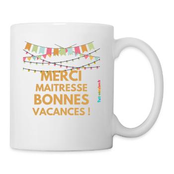 Merci Maitresse, bonnes vacances ! - Mug blanc - blanc - Droite