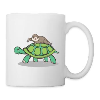 T-shirt de course paresseux - Mug blanc - blanc - Droite