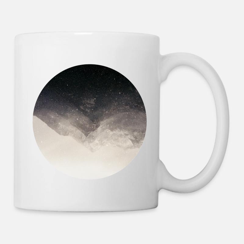 Berglandschaft im abstrakten Vintage Stil - Tasse - Weiß