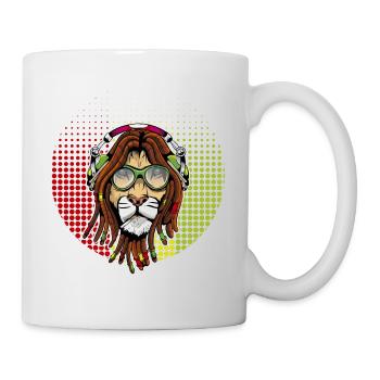 Rastafarian lion - Mug - white - Right