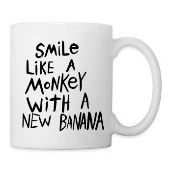 smile like a monkey with a new banana - Mug - white - Right
