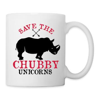 Save the Chubby Unicorns - Tasse - Weiß - Rechts