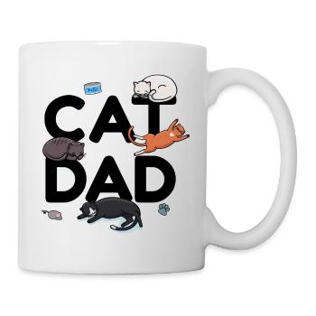 Cat Dad - Katze Katzenmann Papa Miezekatze Miau - Tasse - Weiß - Rechts