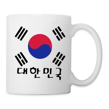 Corée du Sud drapeau et txt coréen - Mug blanc - blanc - Droite
