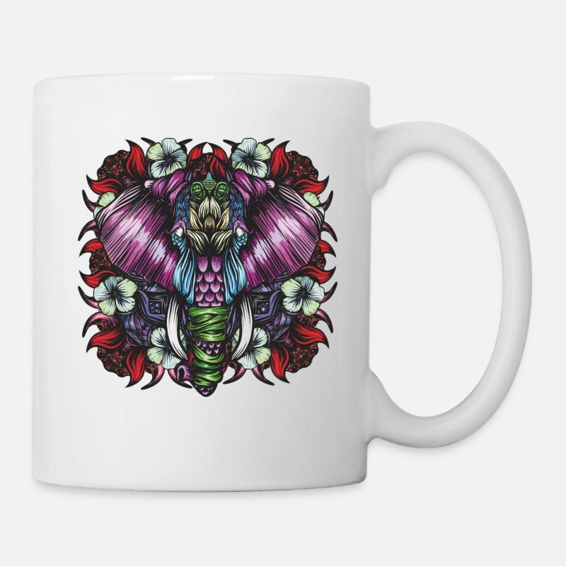 Elefant rot - Tasse - Weiß