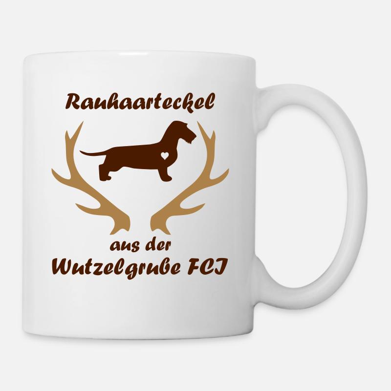 Wutzelgrube Logo Geweih - Tasse - Weiß