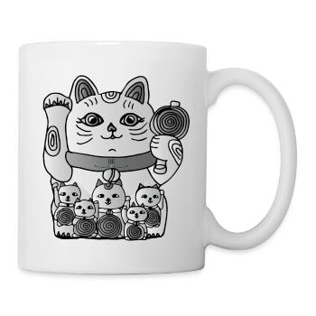 Chat chinois chanceux - Mug blanc - blanc - Droite