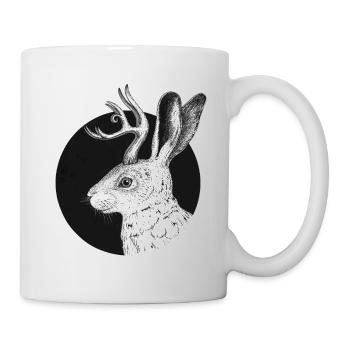 Jackalope - fabuleux lapin avec des bois - Mug blanc - blanc - Droite