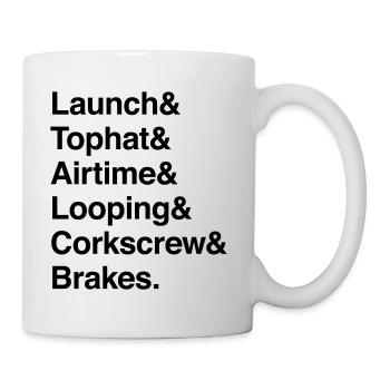 Launch & Tophat | Achterbahn Shirt - Tasse - Weiß - Rechts