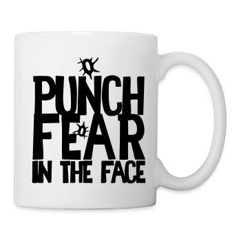 PUNCH FEAR im Gesicht - Tasse - Weiß - Rechts
